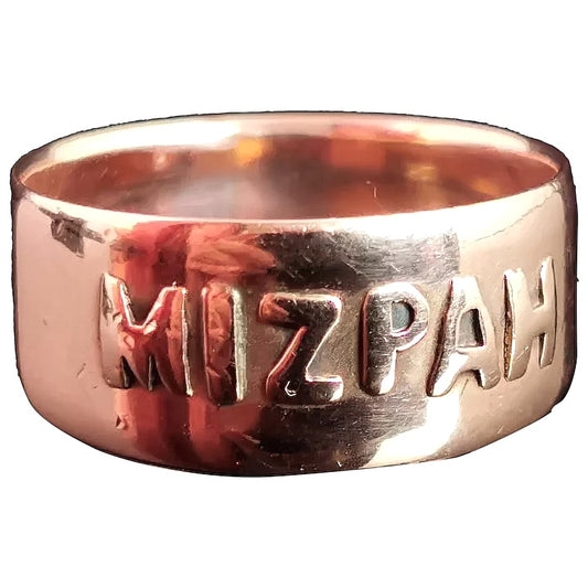 Antique Victorian Mizpah Ring, 9ct Rose gold