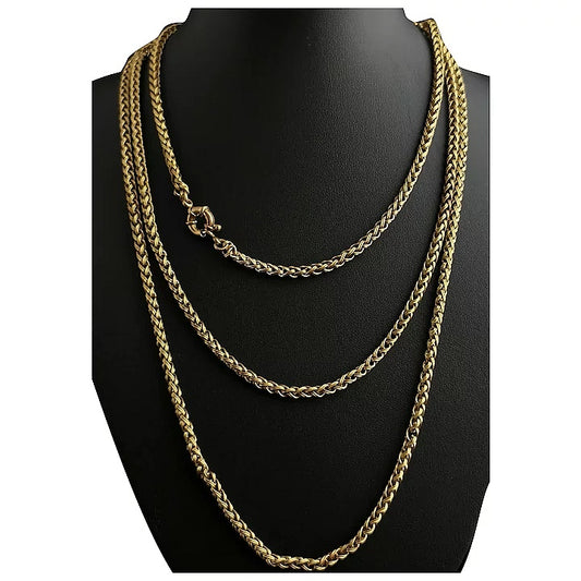 Antique Pinchbeck longuard chain necklace, muff chain necklace, Victorian