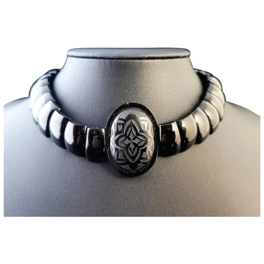 Antique Victorian Jet choker necklace