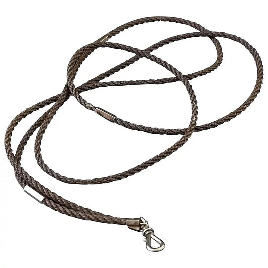 Antique Victorian hairwork long chain, 9ct gold, Mourning necklace