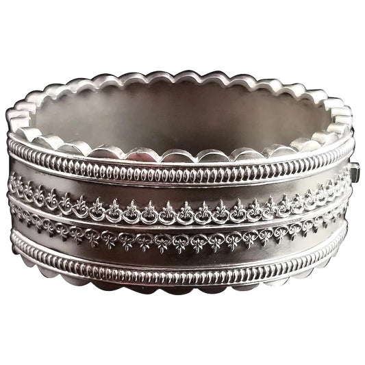 Antique Victorian silver bangle, Aesthetic era, boxed
