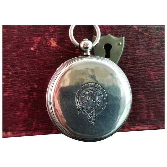 Antique Victorian silver full hunter pocket watch