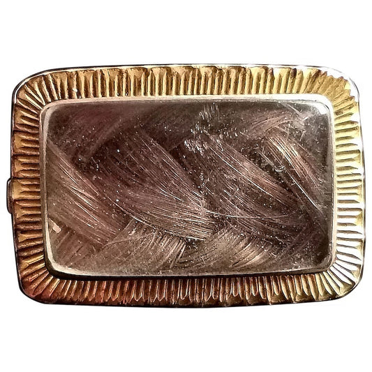 Antique mourning ring, 9ct gold, hairwork, conversion