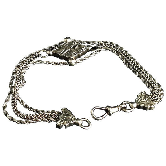 Antique Victorian silver Albertina chain, bracelet