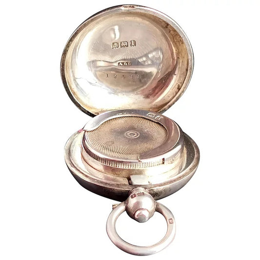 Antique silver sovereign case, monogrammed