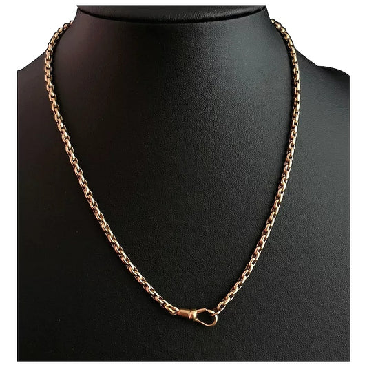 Vintage Art Deco 9ct gold filled watch chain necklace