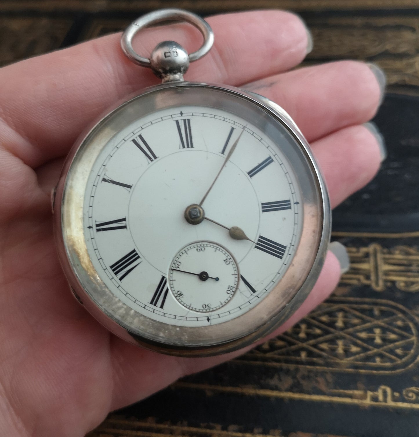 Antique silver pocket watch, Victorian