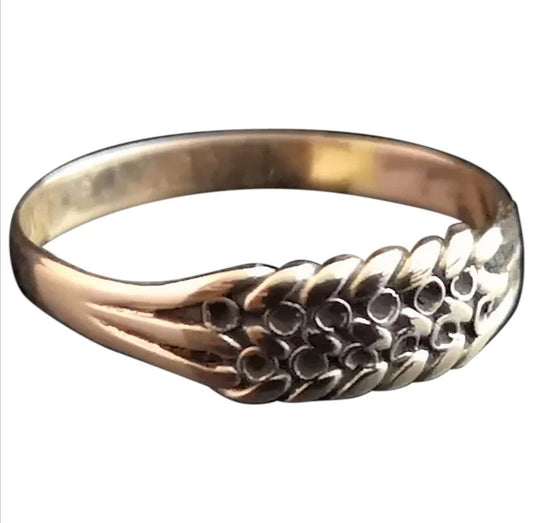 Antique Victorian keeper ring, 9ct Rose gold