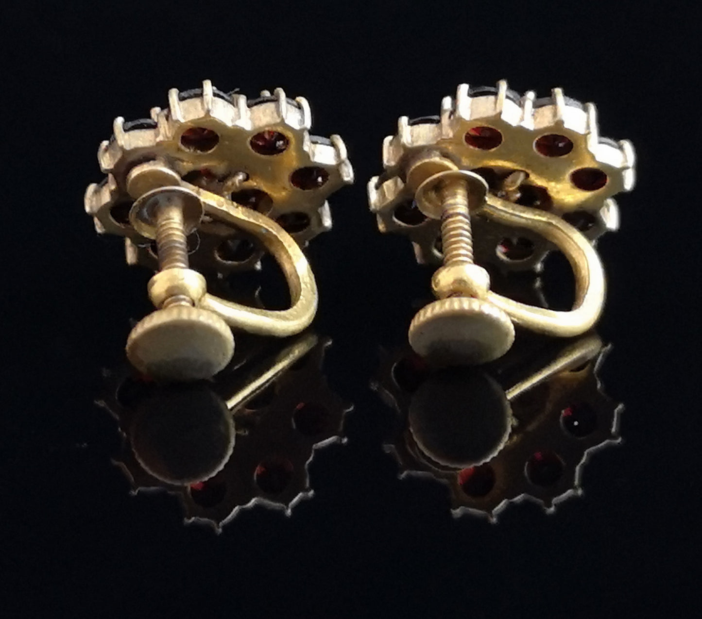 Vintage Art Deco bohemian garnet earrings