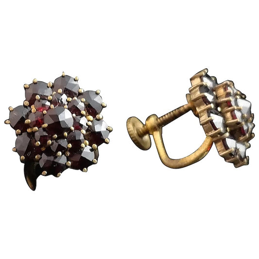 Vintage Art Deco bohemian garnet earrings
