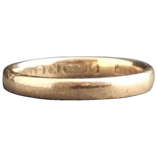 Vintage 1940's wedding band, 9ct gold ring