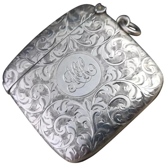 Antique sterling silver vesta case