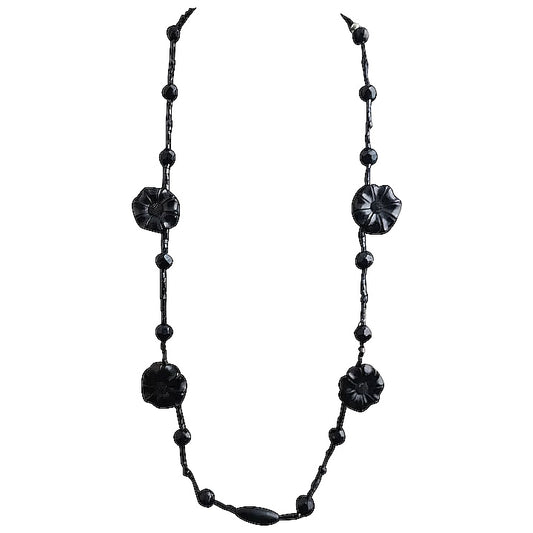Victorian whitby jet mourning necklace