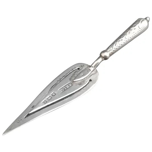 Antique silver bookmark, trowel