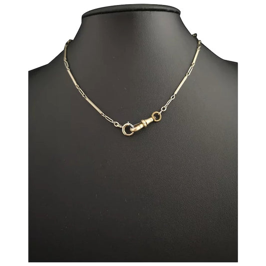 Vintage Art Deco 18ct white gold watch chain