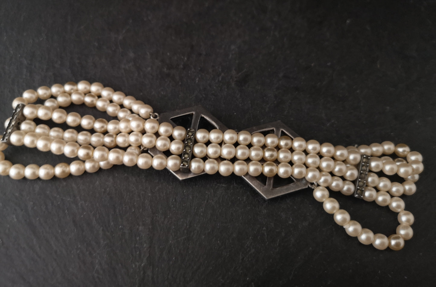 Vintage Art Deco pearl choker necklace