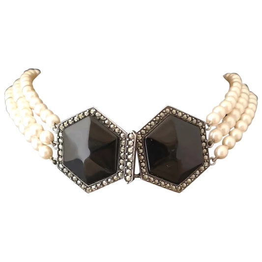 Vintage Art Deco pearl choker necklace