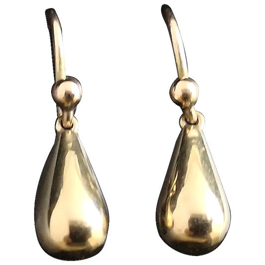 Antique Victorian 9ct gold drop earrings