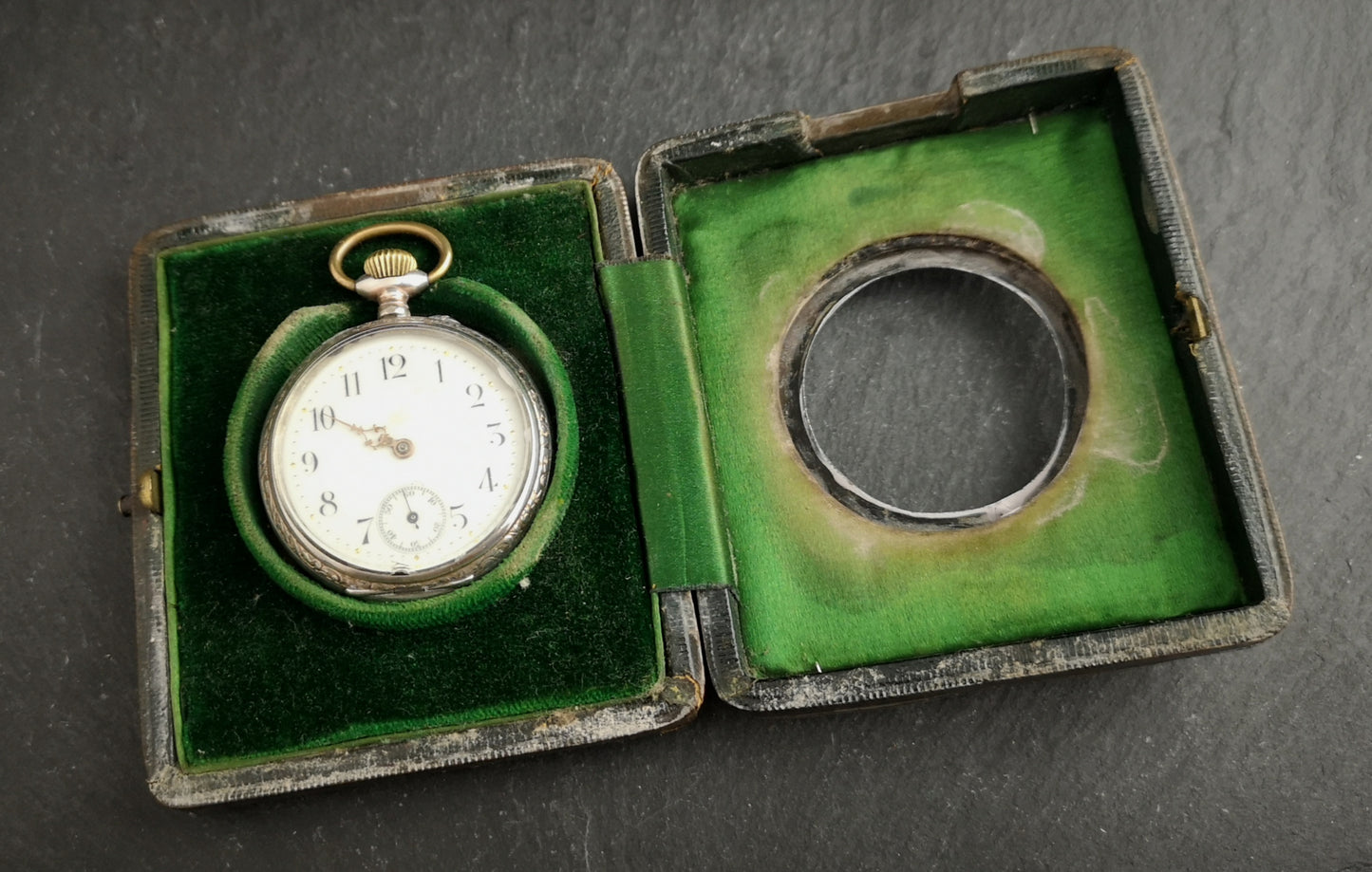Antique silver pocket watch stand