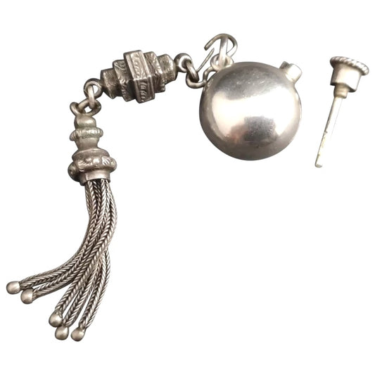 Antique Victorian silver chatelaine scent bottle