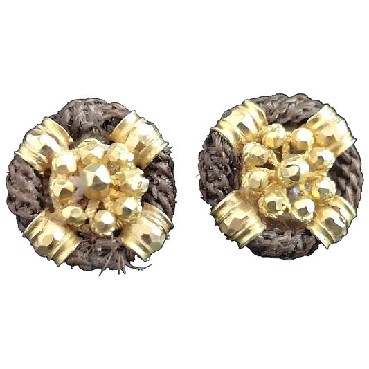 Victorian mourning earrings, High carat gold and hairwork