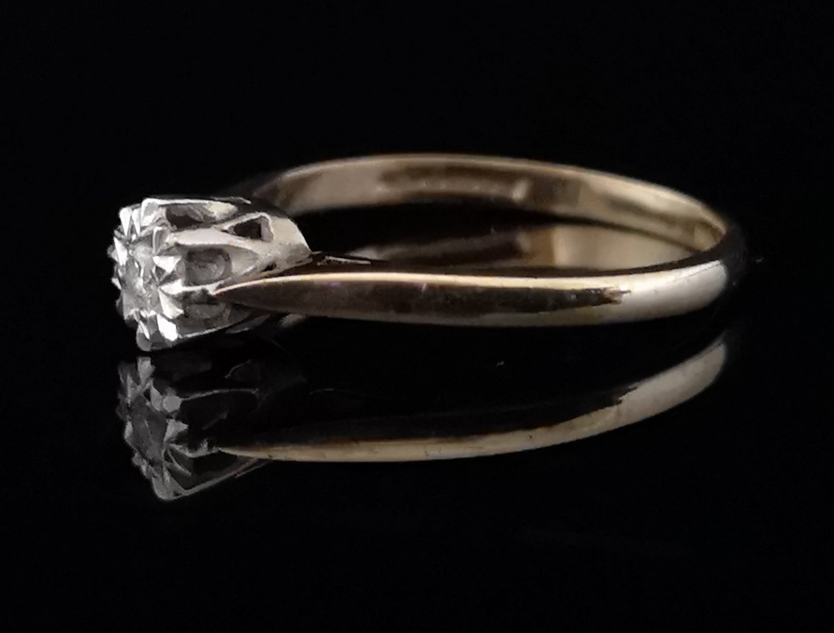 Vintage 9ct gold diamond solitaire ring, engagement – StolenAttic