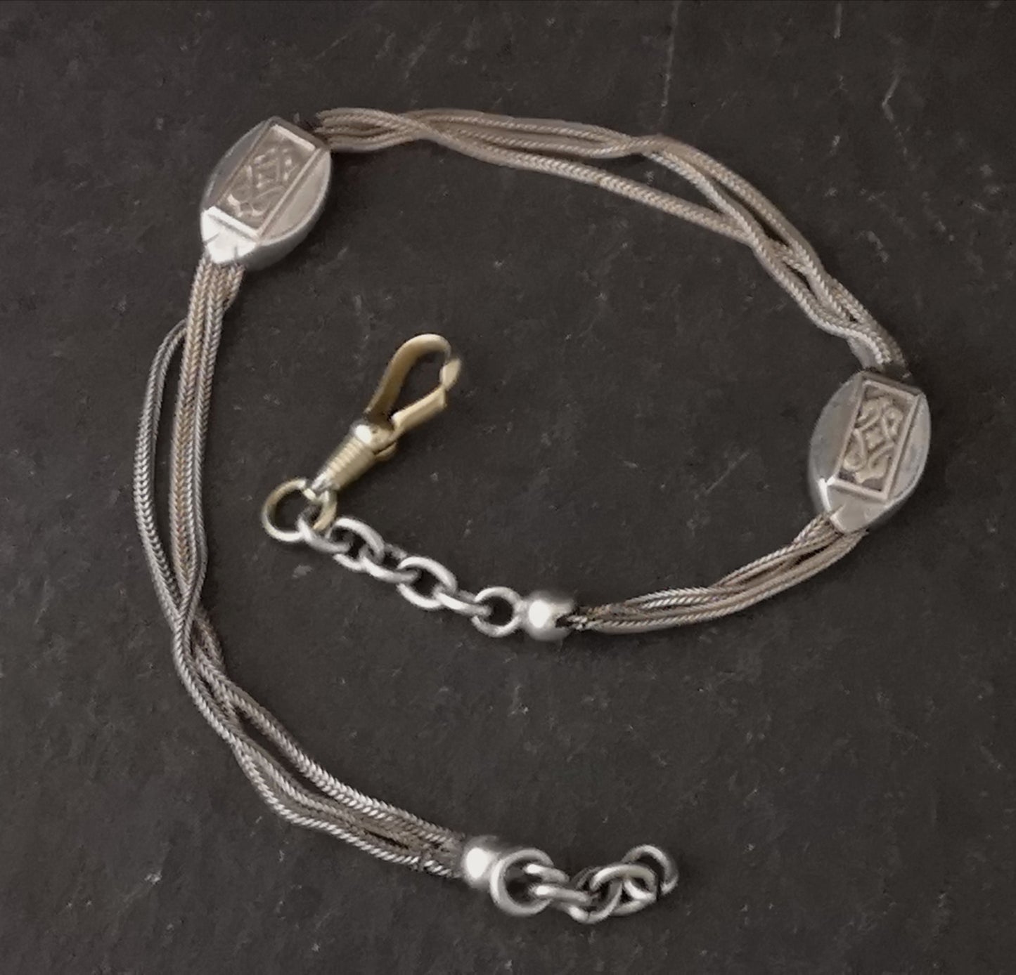 Antique silver albertina, watch chain