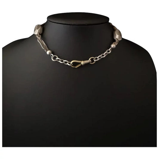 Antique silver albertina, watch chain