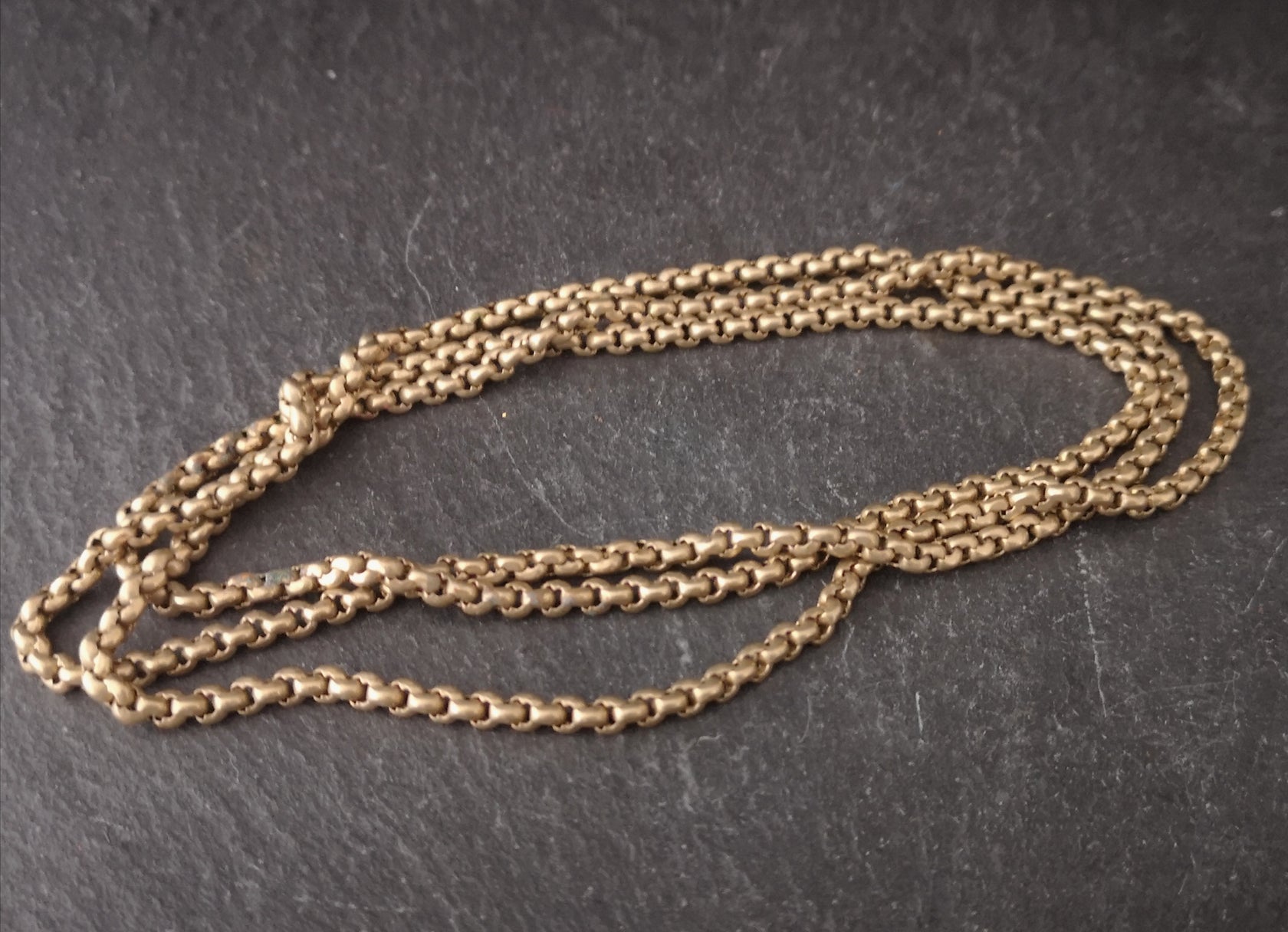 Antique Victorian longuard chain, rolled gold – StolenAttic