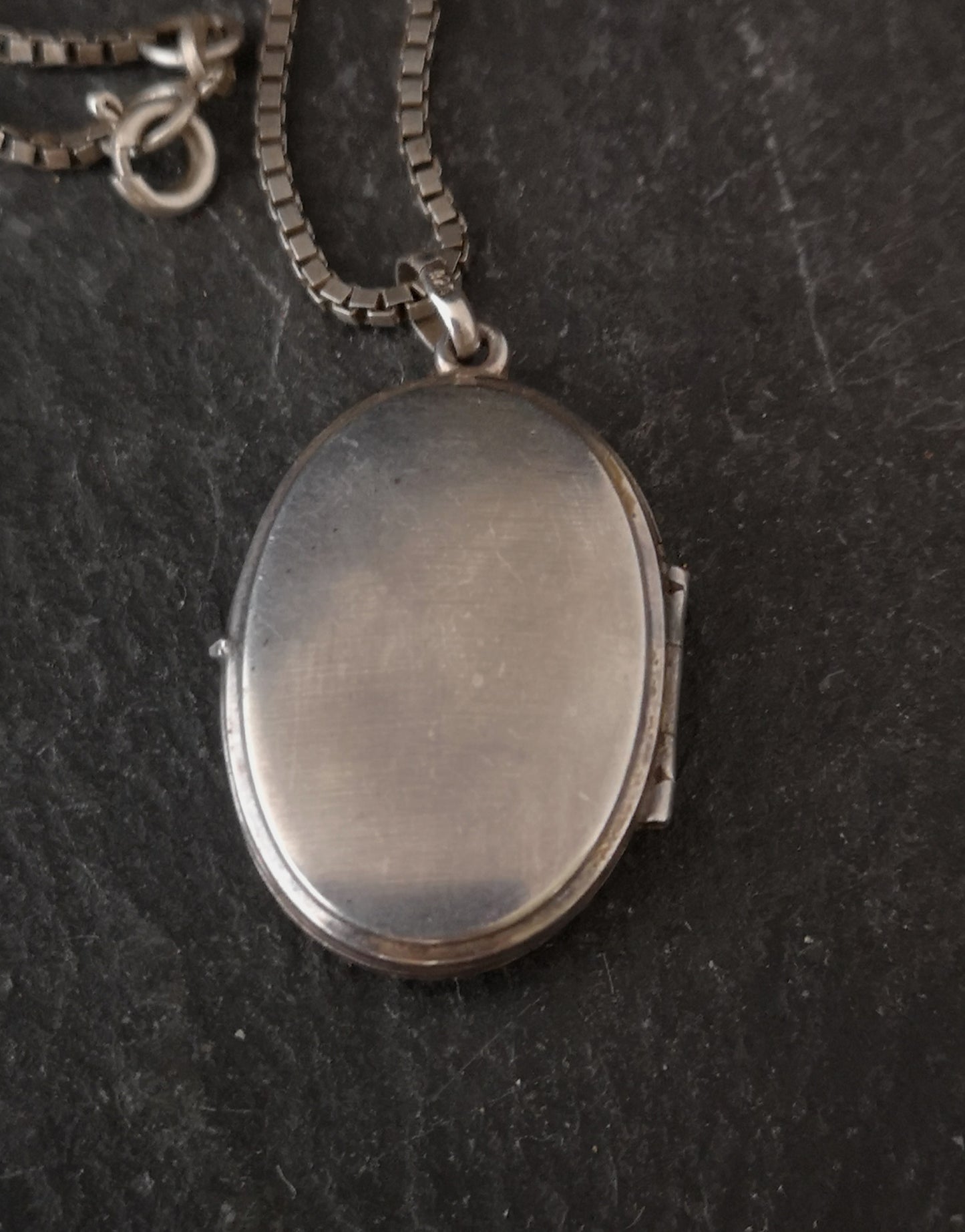 Vintage silver locket and chain, necklace