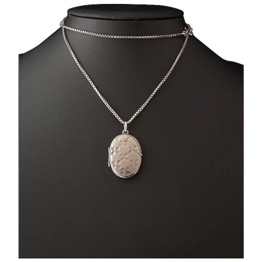 Vintage silver locket and chain, necklace