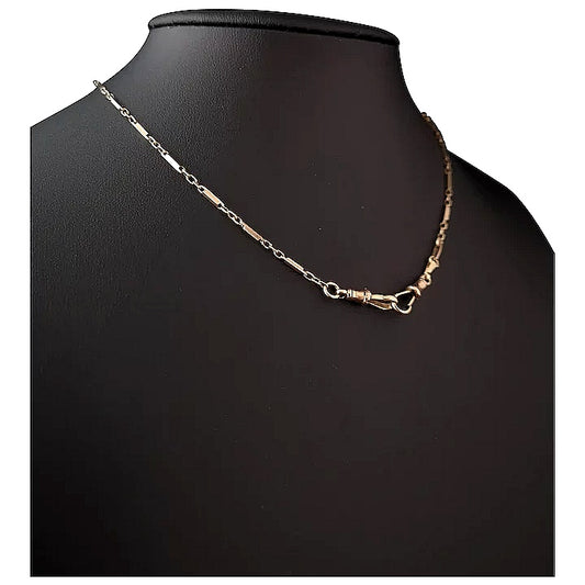 Vintage Art Deco 9ct gold watch chain, Albert