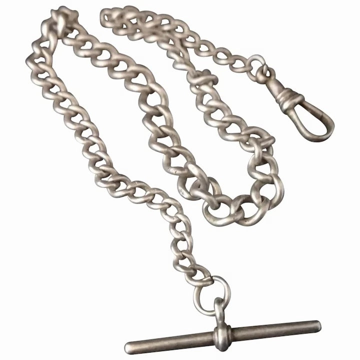 Antique silver Albert chain, watch chain