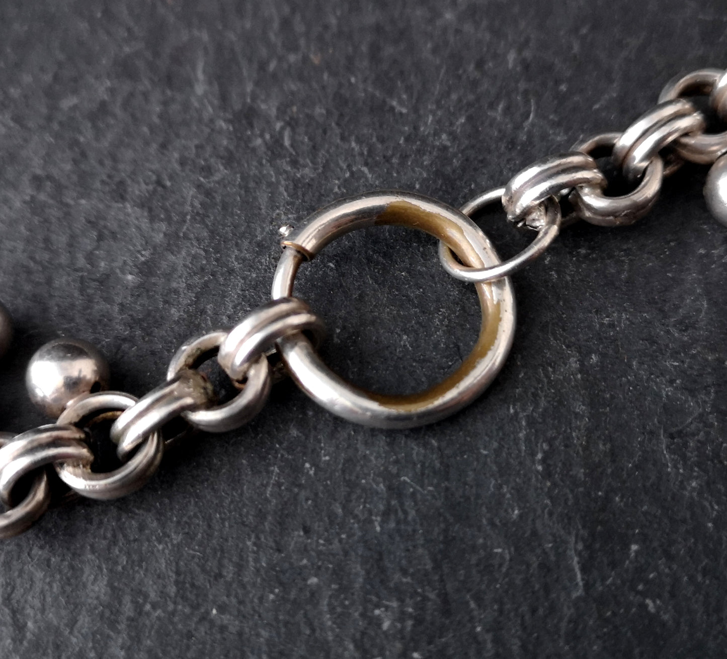 Antique Victorian silver book chain necklace