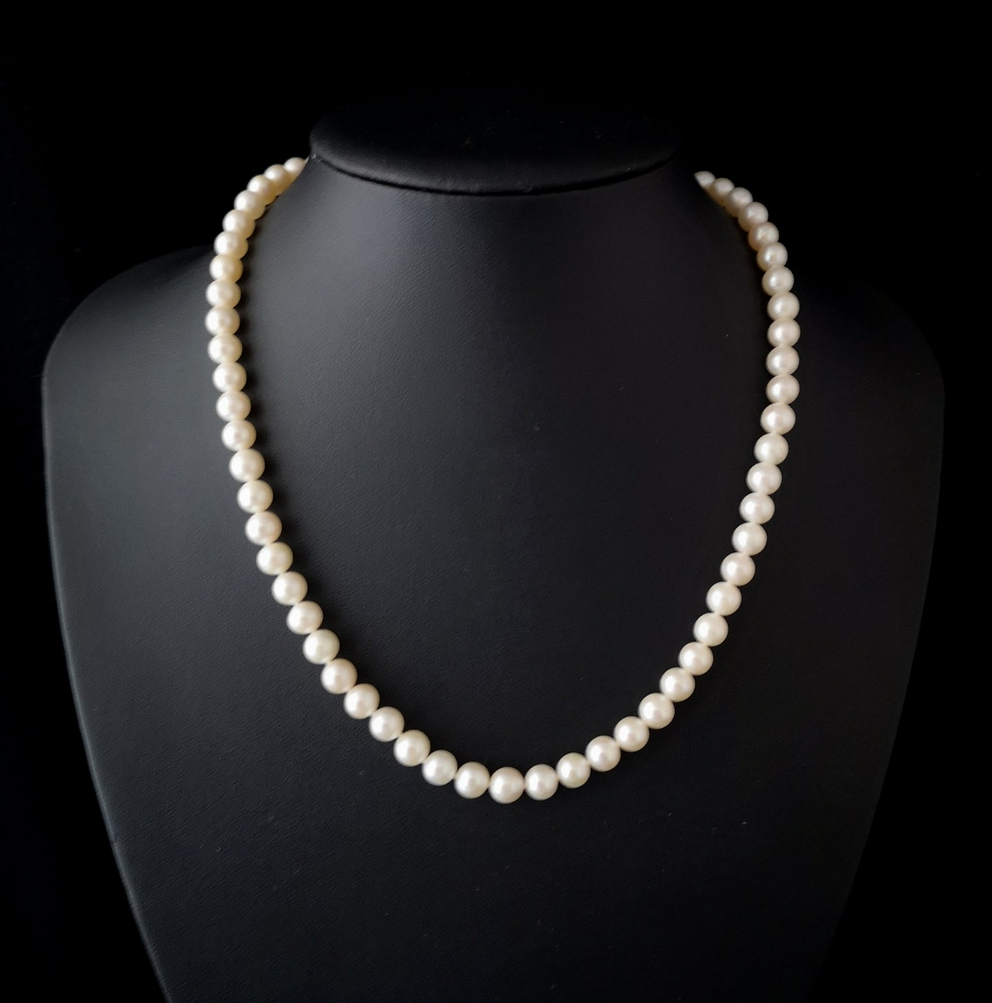 Reserved for Andrew: Vintage 1940s cultured pearl necklace, 14k gold