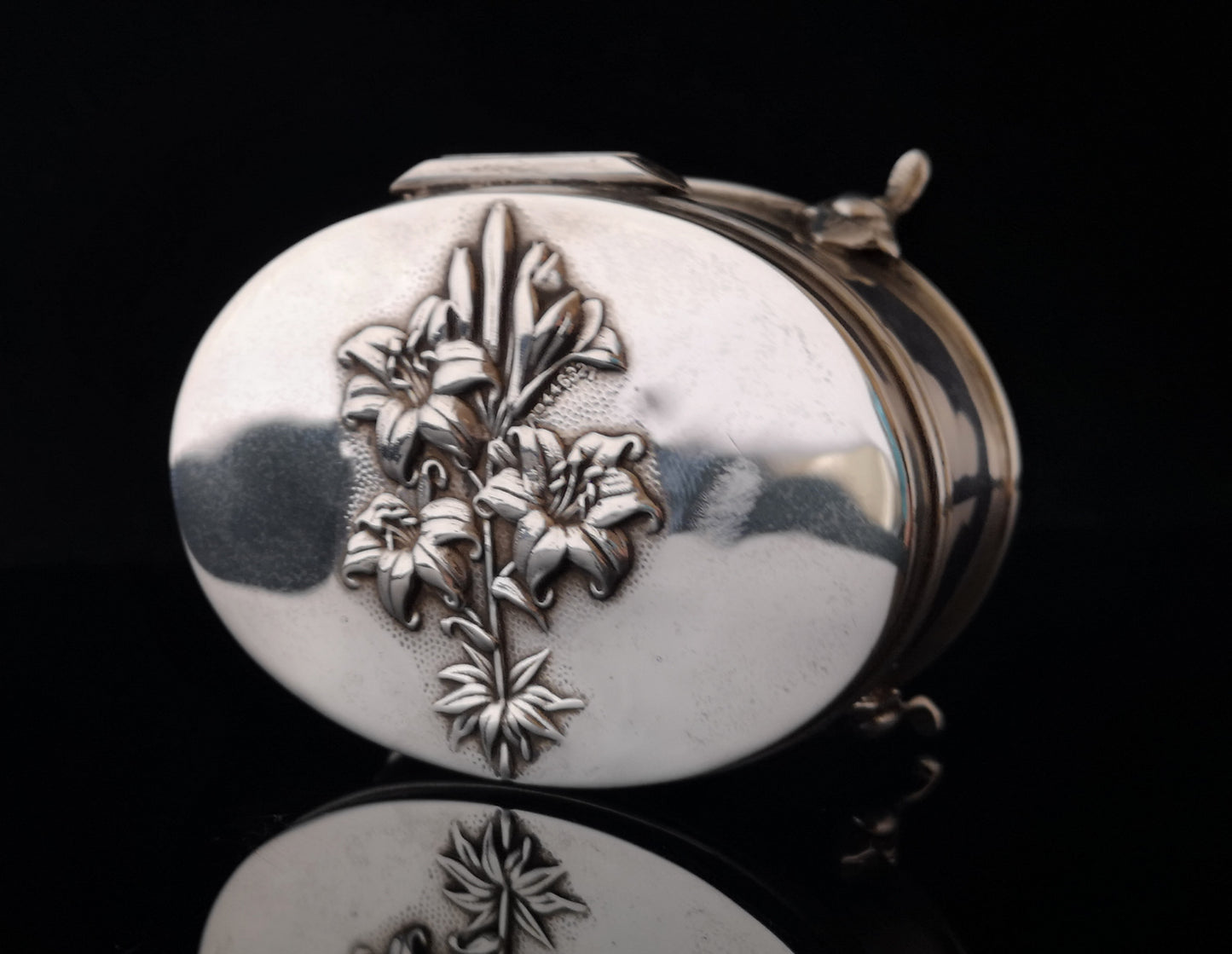 Antique silver jewellery casket, Art Nouveau box