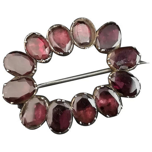 Antique Georgian Almandine Garnet brooch, 9ct gold