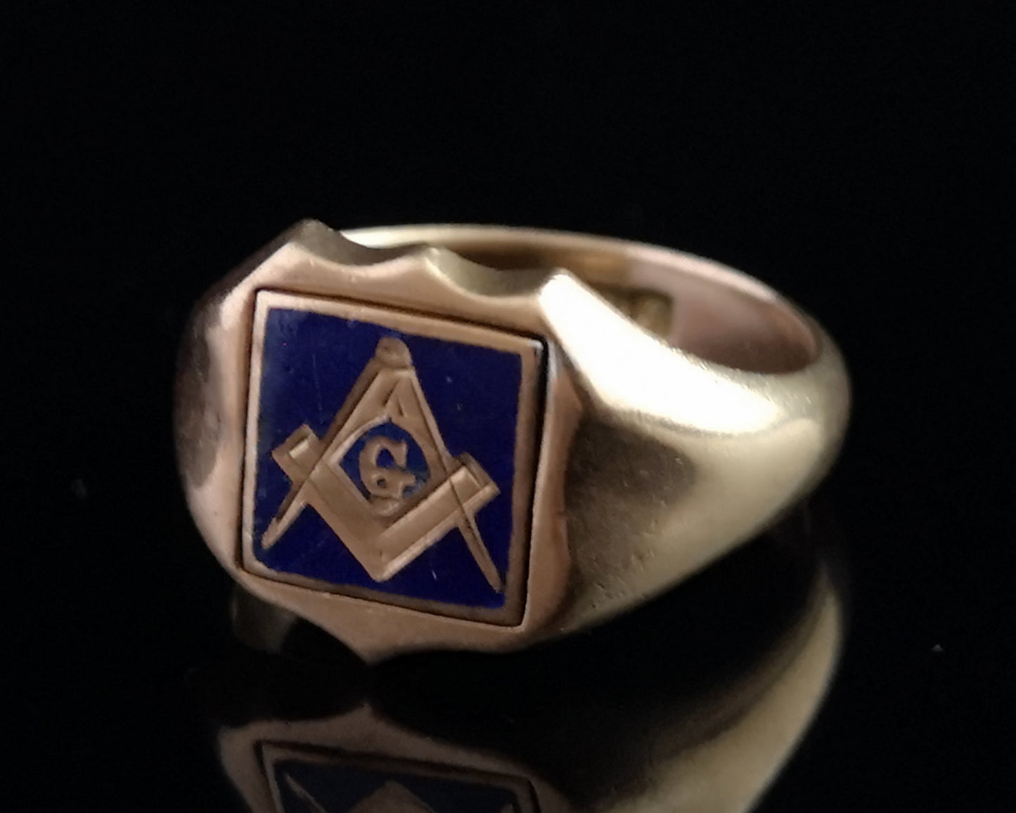Antique Masonic Signet ring, 9ct gold