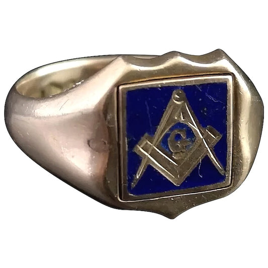 Antique Masonic Signet ring, 9ct gold