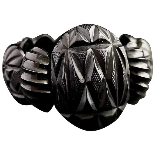 Antique Victorian Whitby jet bangle, bracelet