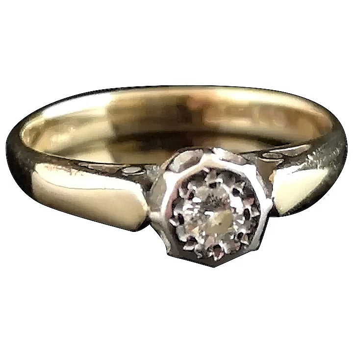 Vintage Diamond solitaire ring, 9ct gold