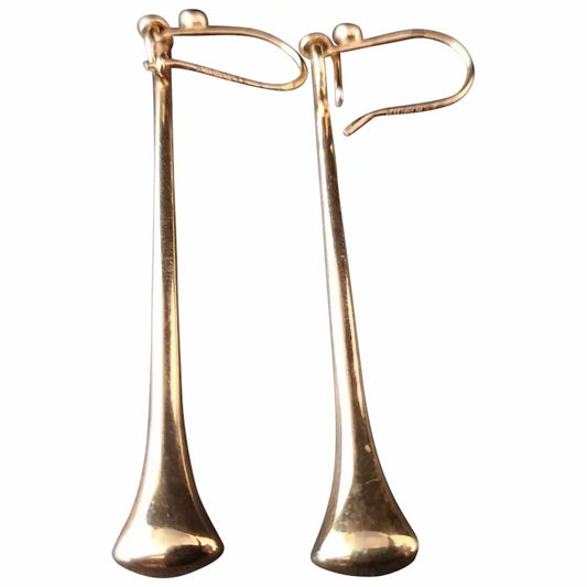 Vintage Art Deco gold drop earrings