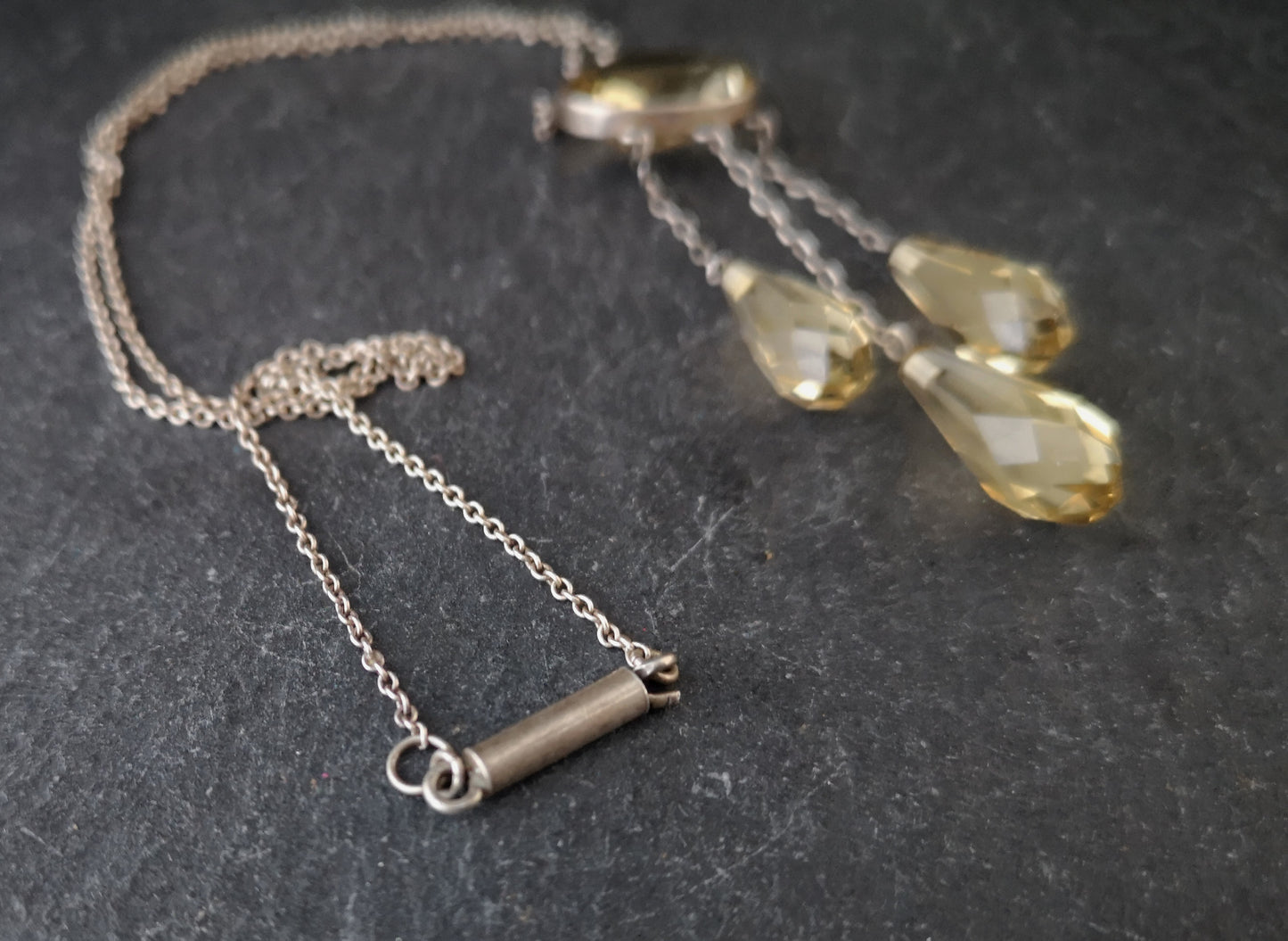 Antique Citrine drop necklace, Art Nouveau