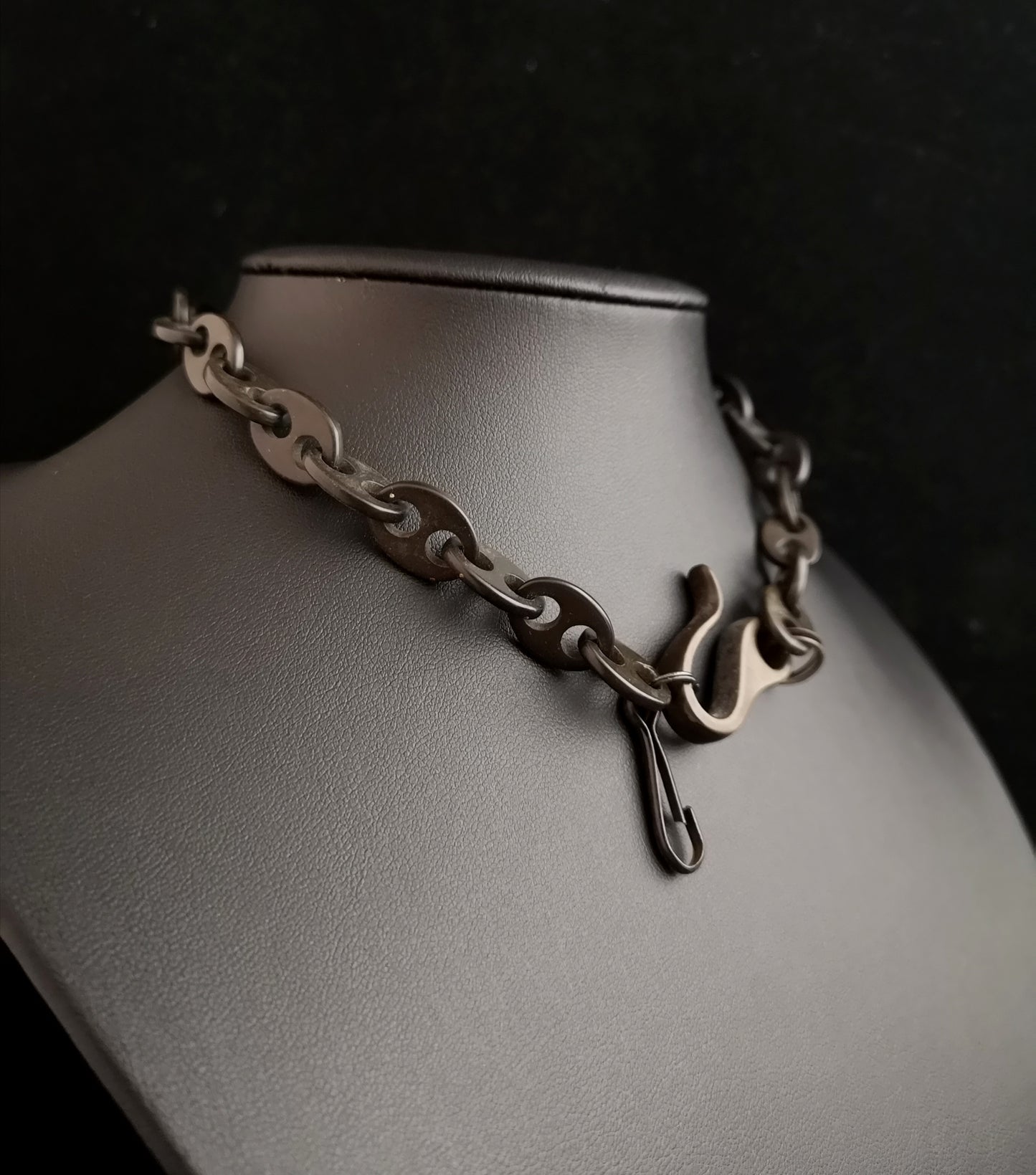 Victorian vulcanite watch chain, Albert chain