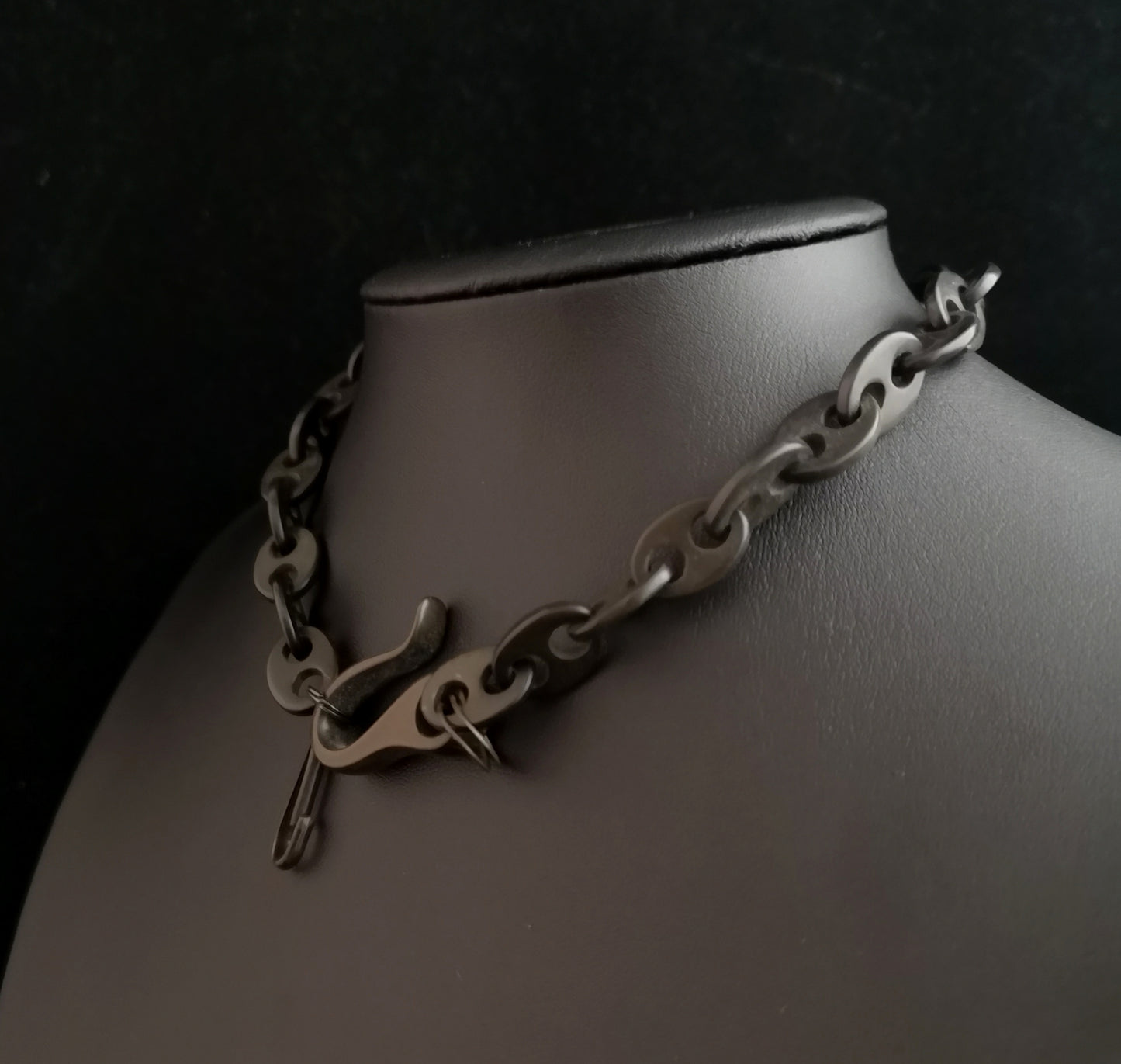 Victorian vulcanite watch chain, Albert chain