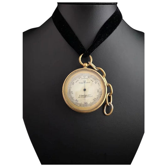 Antique pocket barometer, Darton and Co