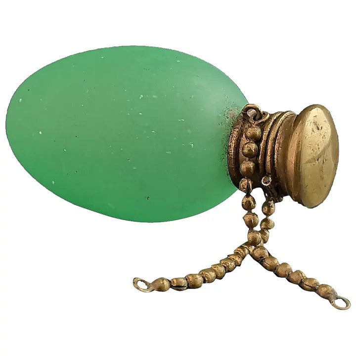 Victorian opaline glass scent bottle, egg shaped