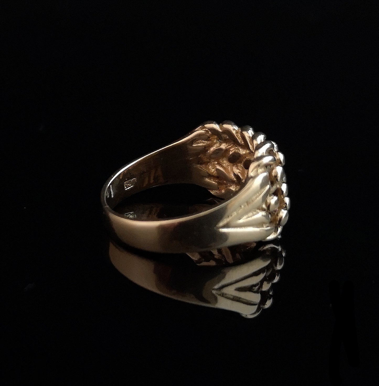 Antique 9ct gold keeper ring, heavy, Edwardian