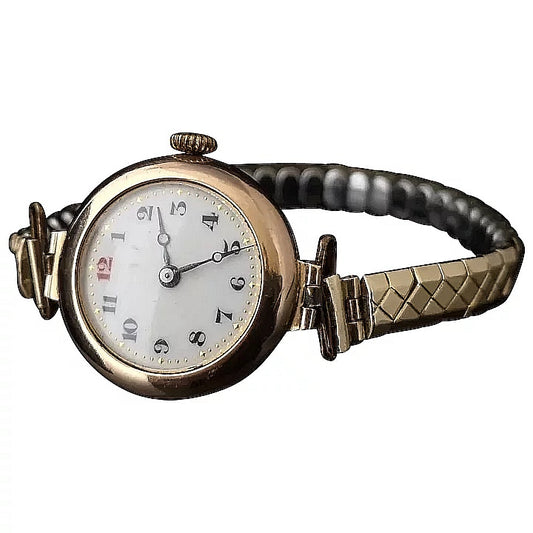 Vintage Art Deco 9ct gold ladies watch