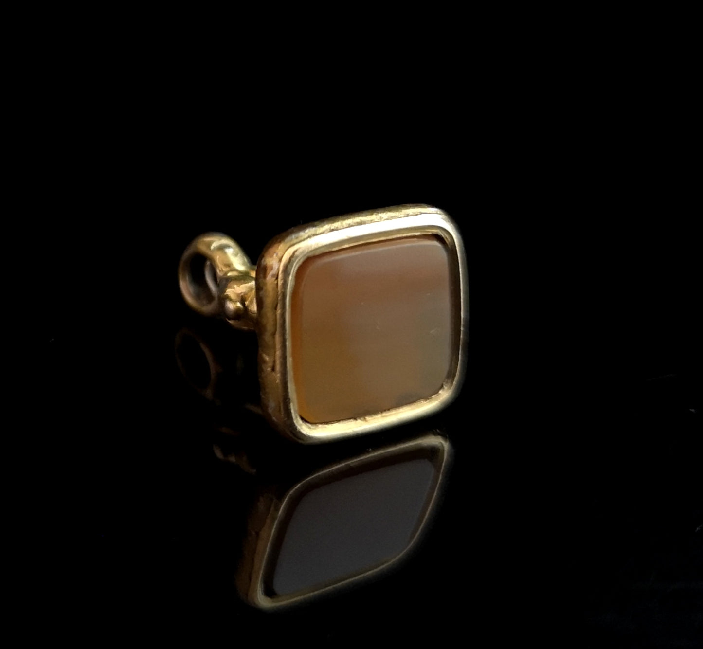 Victorian banded agate seal fob, pendant